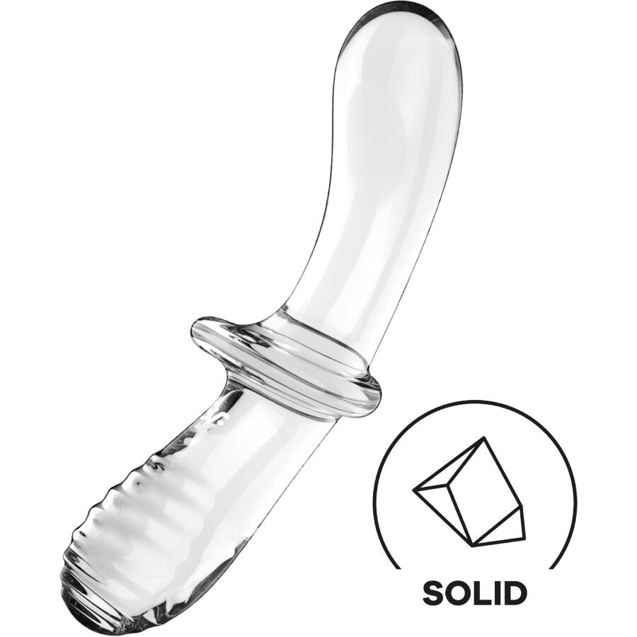 Dildo in Vetro Borosilicato Satisfyer Double Crystal — Trasparente