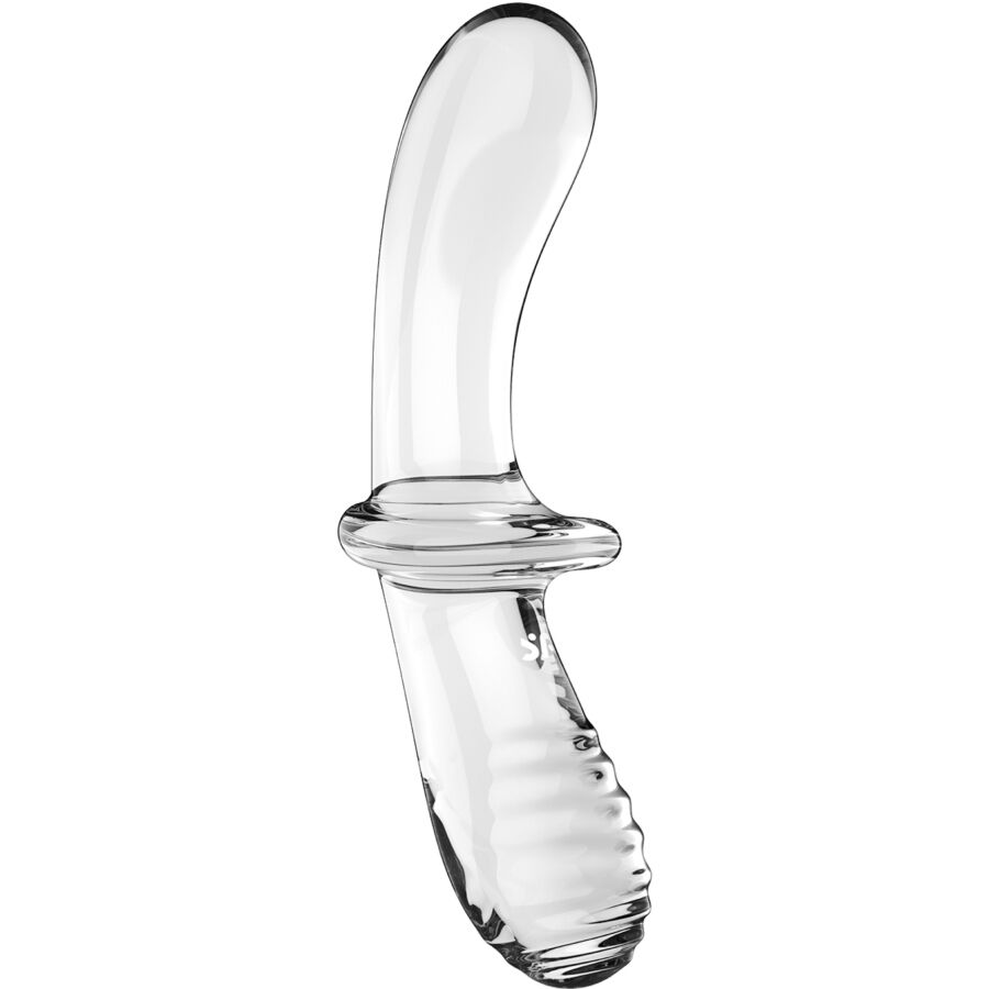 Dildo in Vetro Borosilicato Satisfyer Double Crystal — Trasparente
