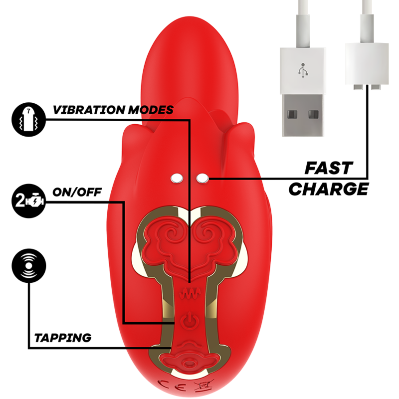 Succhia Clitoride con Tapping Mia Selena — Silicone, Rosso