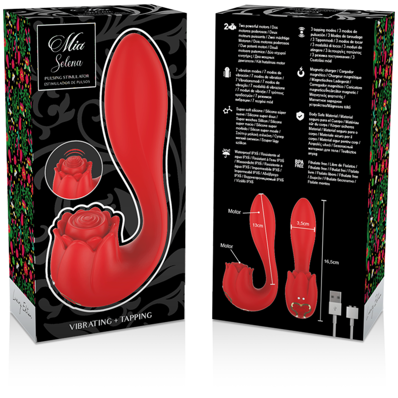 Succhia Clitoride con Tapping Mia Selena — Silicone, Rosso