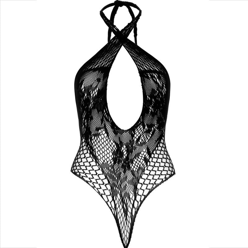 Body Erotico con Pizzo e Rete Leg Avenue Teddy — Nero