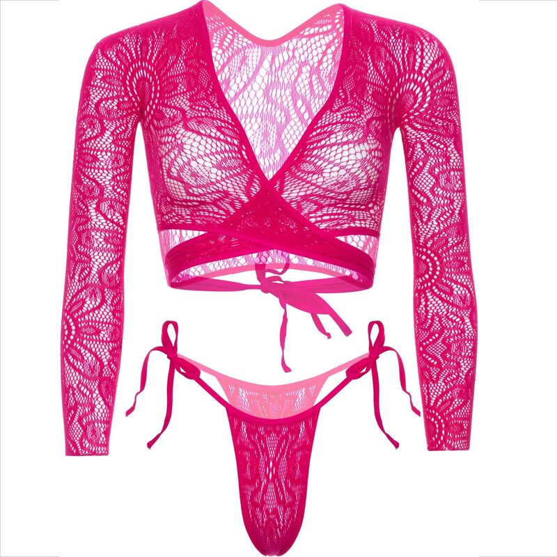 Set Lingerie Sexy Pizzo Leg Avenue — Crop Top e Perizoma