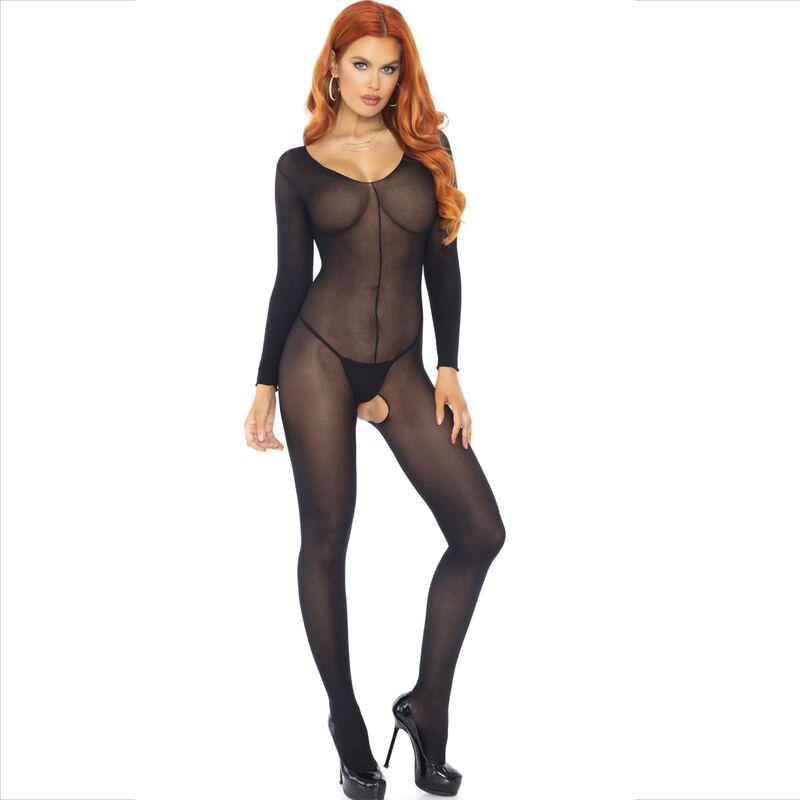 Bodystocking Manica Lunga Leg Avenue — Nero