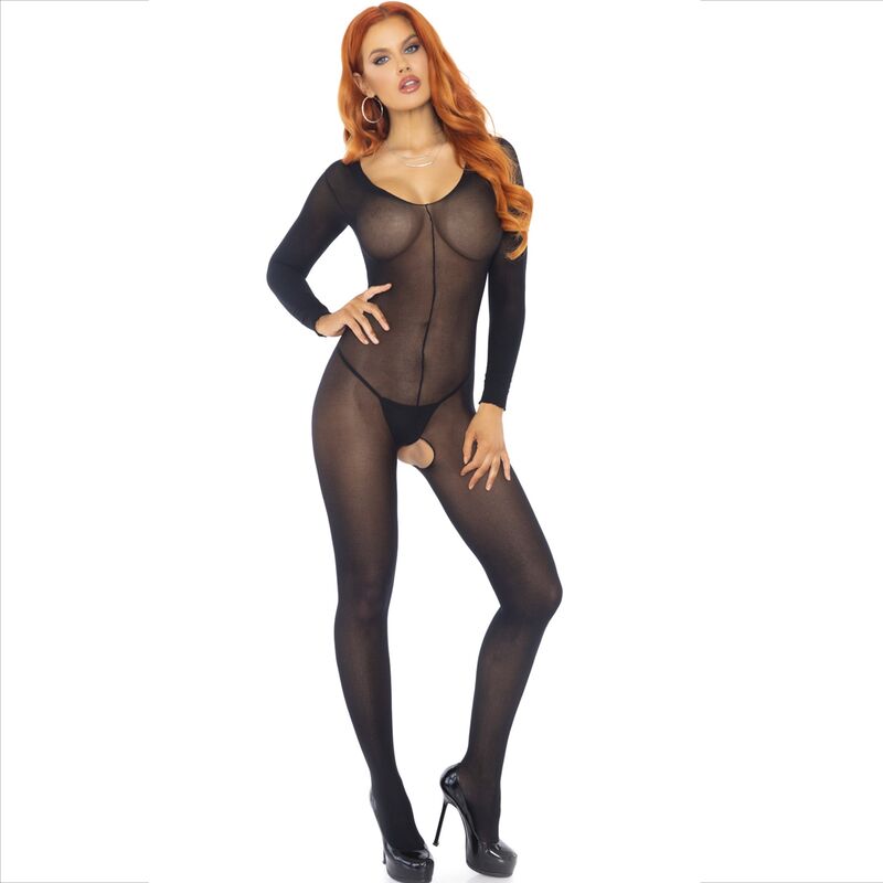 Bodystocking Manica Lunga Leg Avenue — Nero
