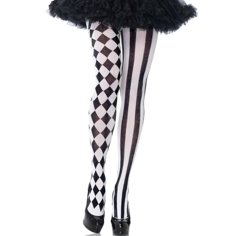 Collant Fantasia Arlecchino Leg Avenue Harlequin — Nero/Bianco