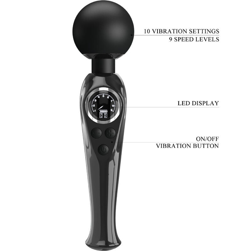 Vibratore Wand Pretty Love Skyler — 10 Modalità, LCD