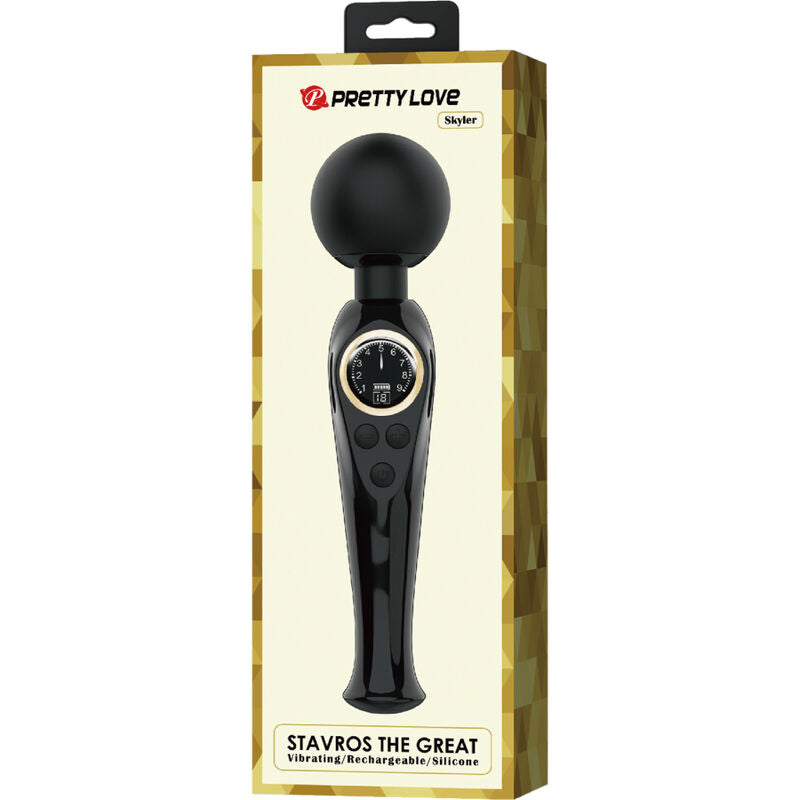 Vibratore Wand Pretty Love Skyler — 10 Modalità, LCD
