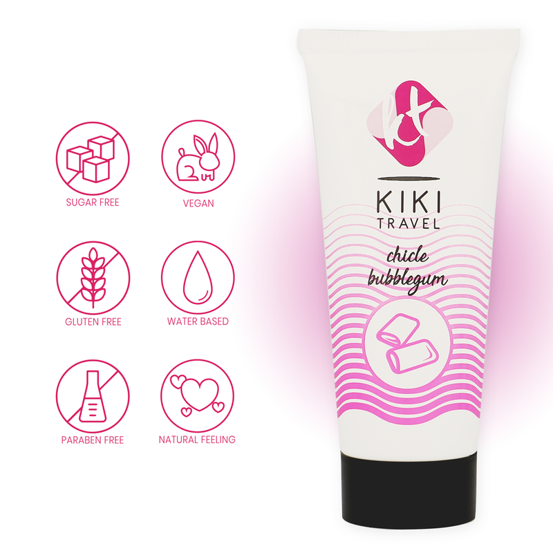 Lubrificante Intimo Base Acqua Kikí Travel Fragola Gum — 50 ml