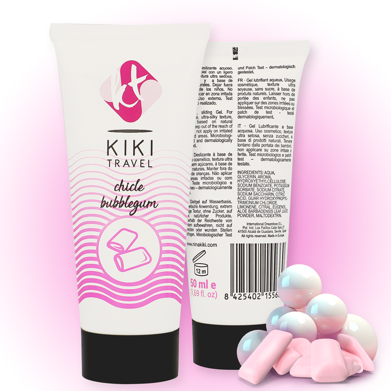 Lubrificante Intimo Base Acqua Kikí Travel Fragola Gum — 50 ml