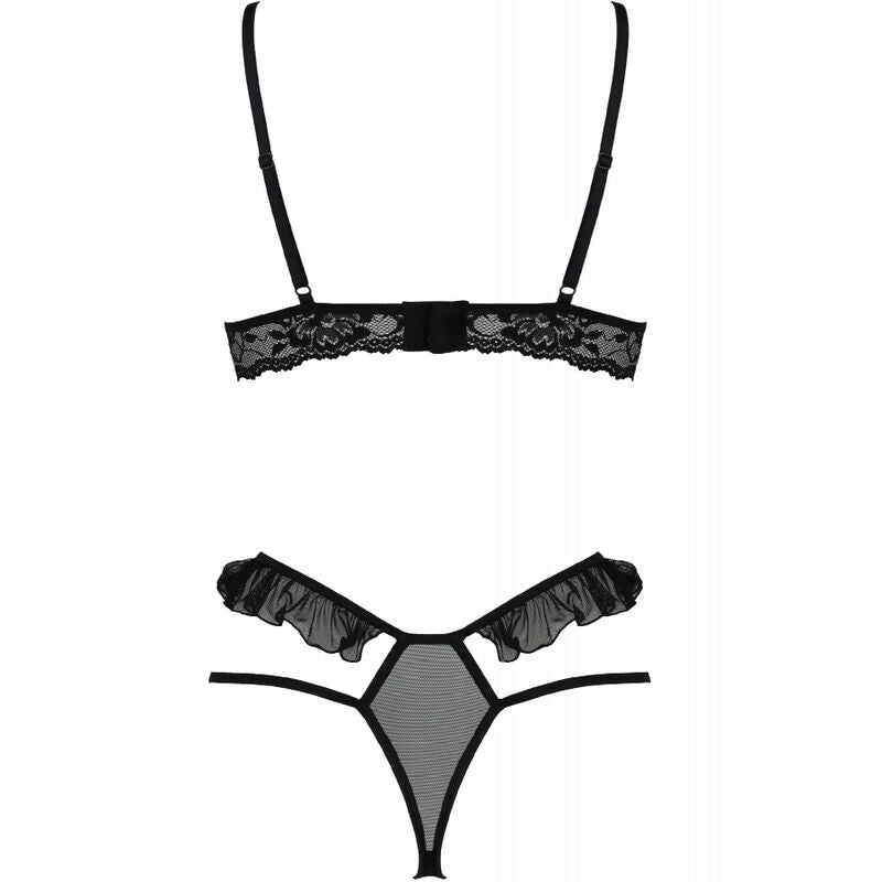 Lingerie Sexy Passion Dolly Set — Tulle e Pizzo, L/XL Nero