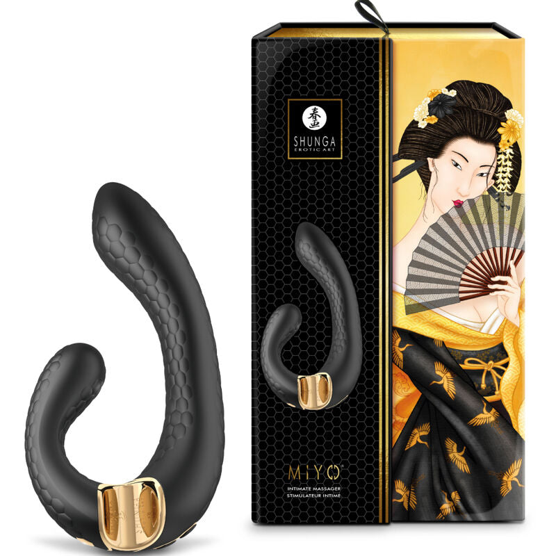 Vibratore Rabbit Clitoride e Punto G Shunga Miyo — Nero