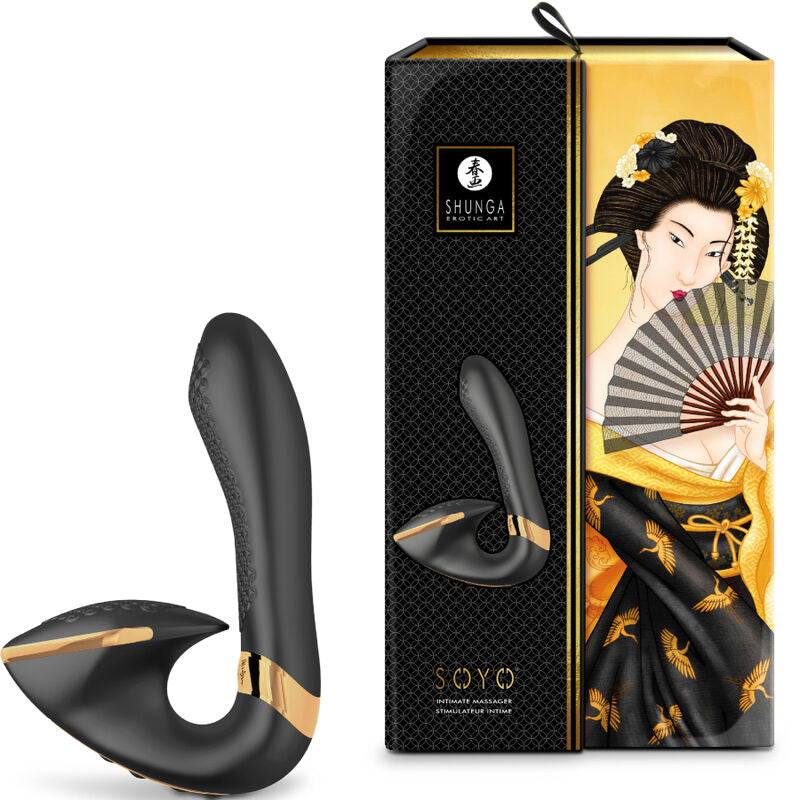 Stimolatore Vulvare Dual Shunga Soyo — Silicone, Nero