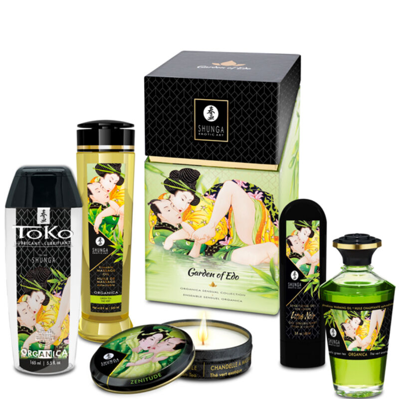 Kit Olio da Massaggio Erotico Shunga Edo Garden — Biologico