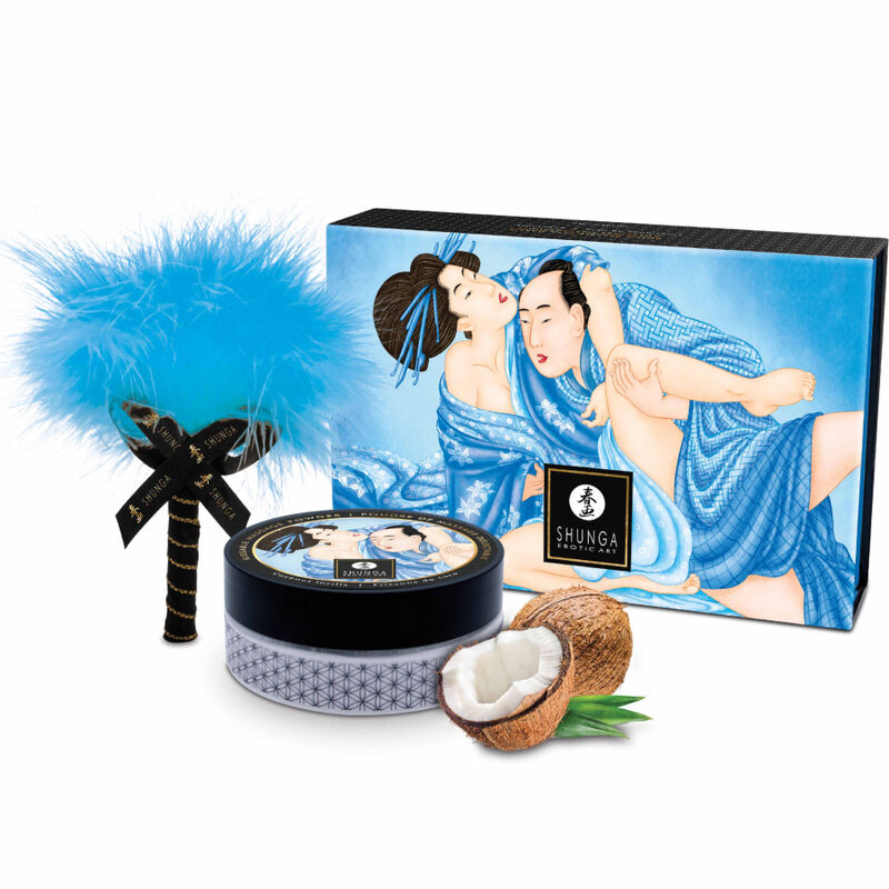 Kit Massaggio Erotico al Cocco Shunga — Polvere con Spazzola