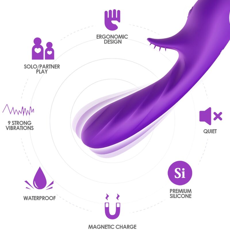 Vibratore Rabbit con Stimolatore Clitoride Armony Romance — Viola