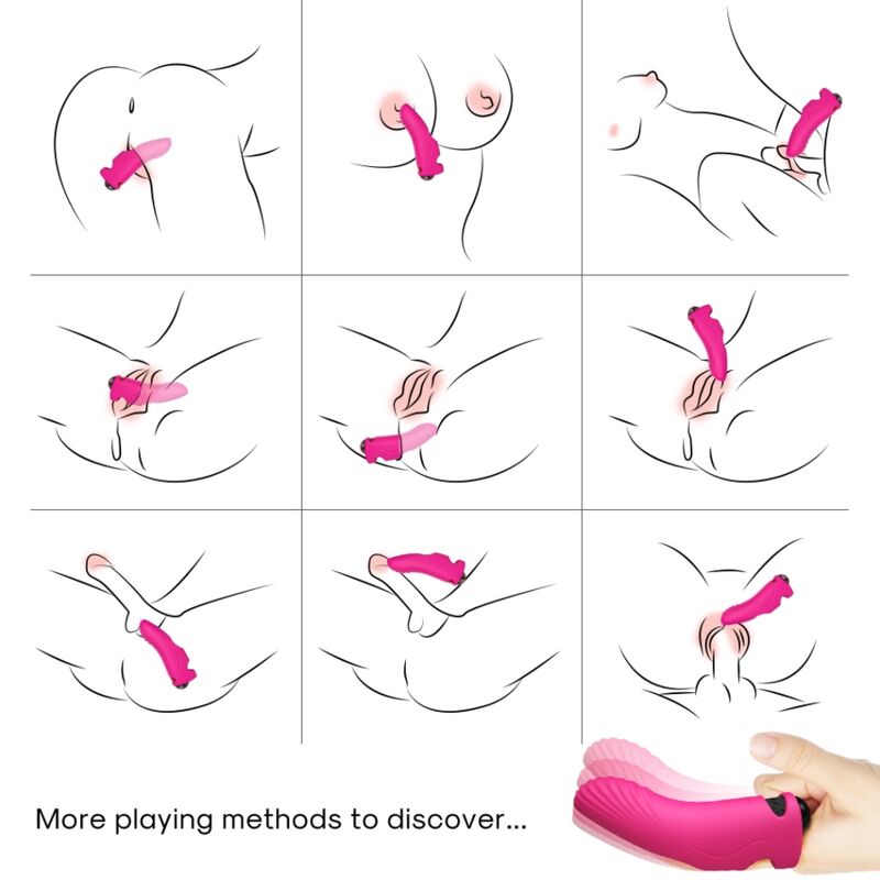 Vibratore da Dito Armony Aurora — Silicone, Fucsia
