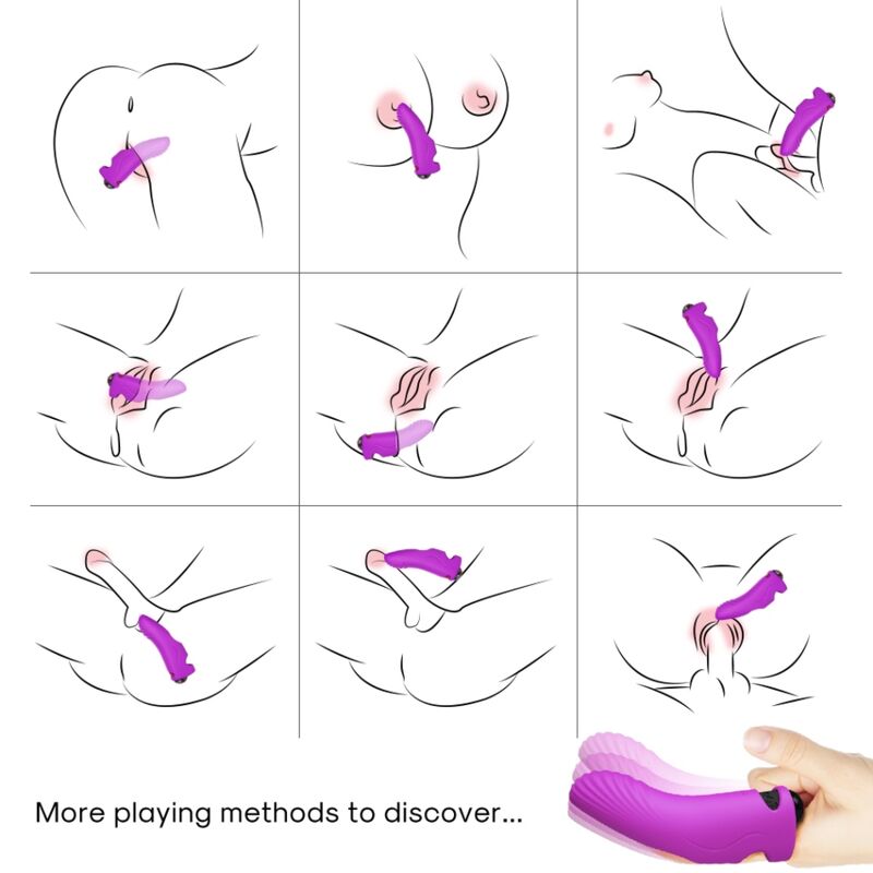 Vibratore Dito Armony Aurora — Silicone, Viola