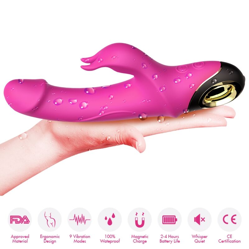 Vibratore Rabbit Rotante Armony Meteor — Silicone, Fucsia
