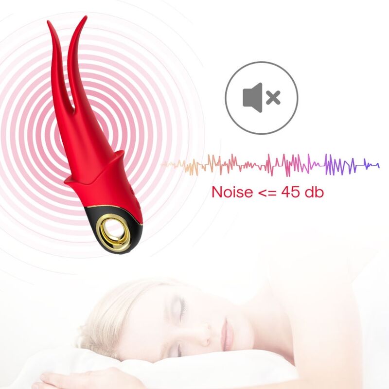 Vibratore Doppia Testa Armony Ombra — Silicone, Rosso