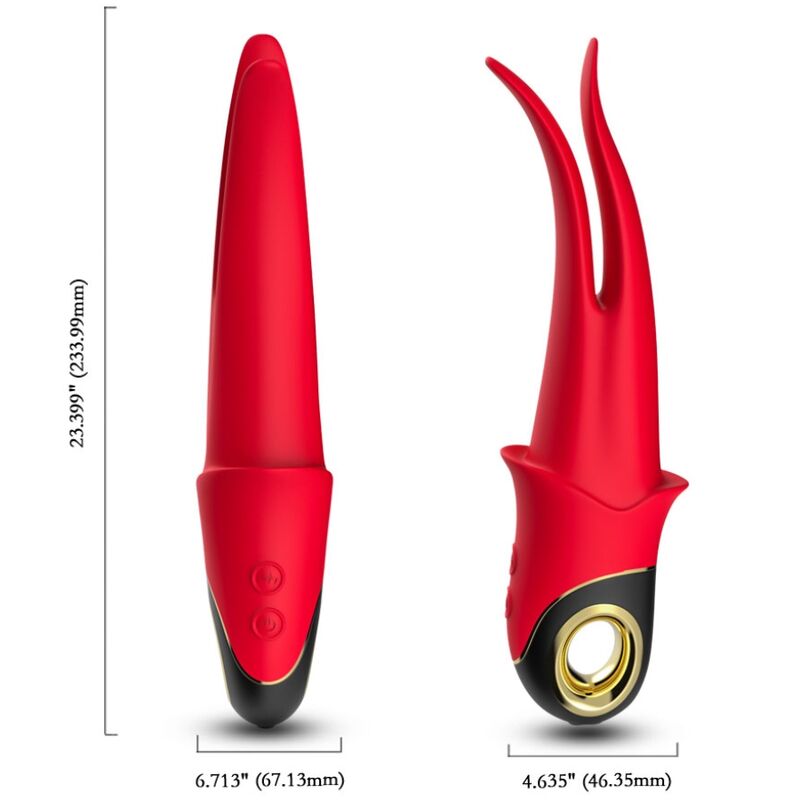 Vibratore Doppia Testa Armony Ombra — Silicone, Rosso