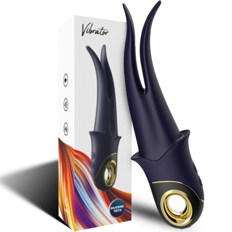 Vibratore Doppia Testa Armony Ombra — Silicone, Blu