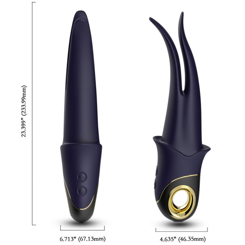 Vibratore Doppia Testa Armony Ombra — Silicone, Blu
