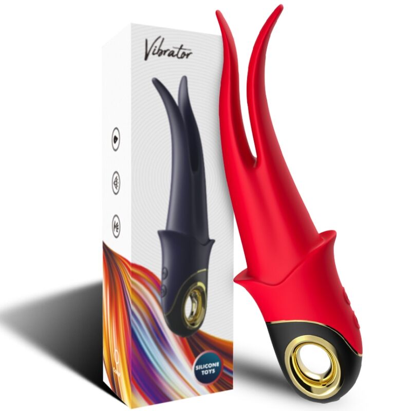 Vibratore Doppia Testa Armony Ombra — Silicone, Rosso