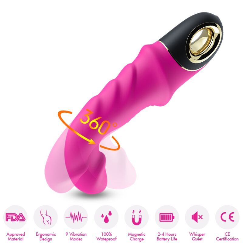 Dildo Vibratore Rotante Armony Joyblade — Silicone, Fucsia