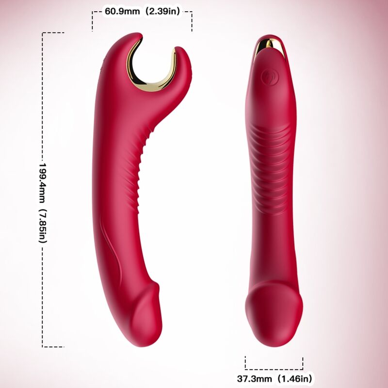 Dildo Vibrante e Rotante Armony Prince — Silicone, Rosso
