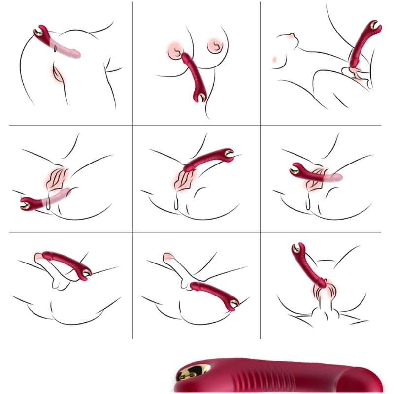 Dildo Vibrante e Rotante Armony Prince — Silicone, Rosso