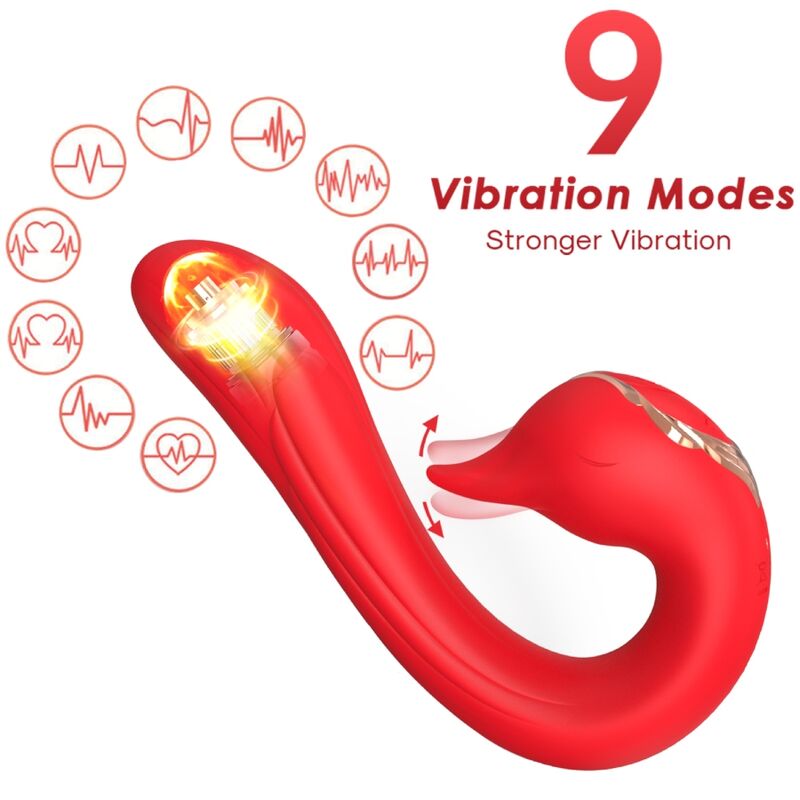 Vibratore Multiposizione con Calore Armony Delfin — Rosso