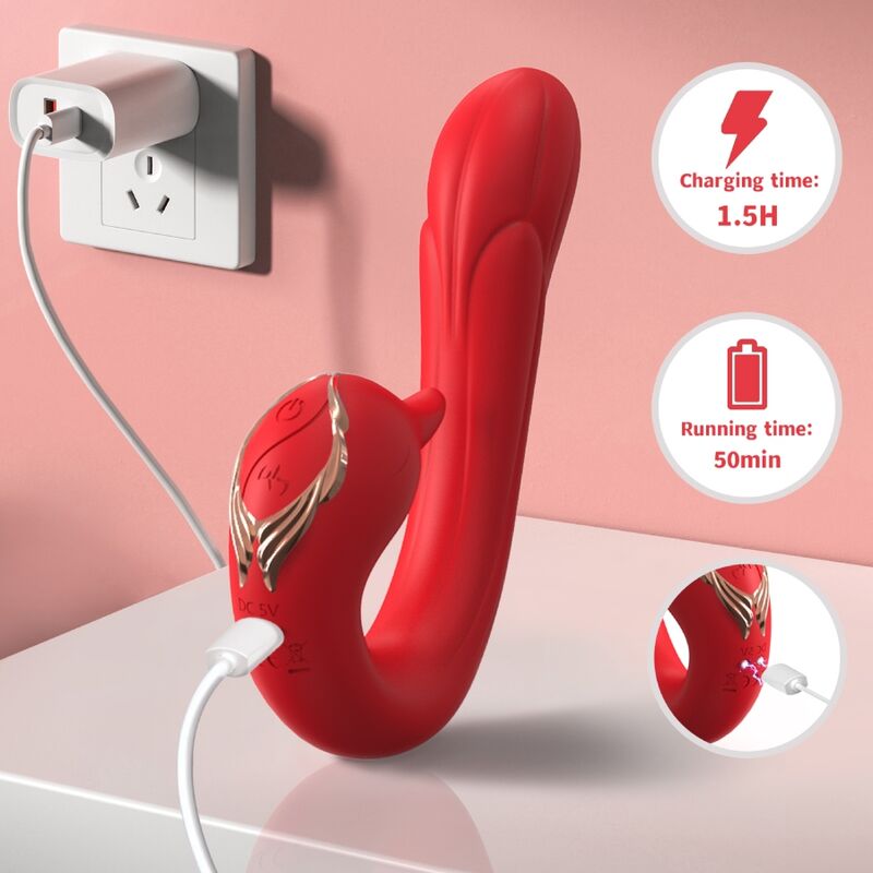 Vibratore Multiposizione con Calore Armony Delfin — Rosso