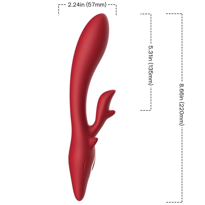 Vibratore Rabbit Curvo Armony Elk — Silicone, Rosso