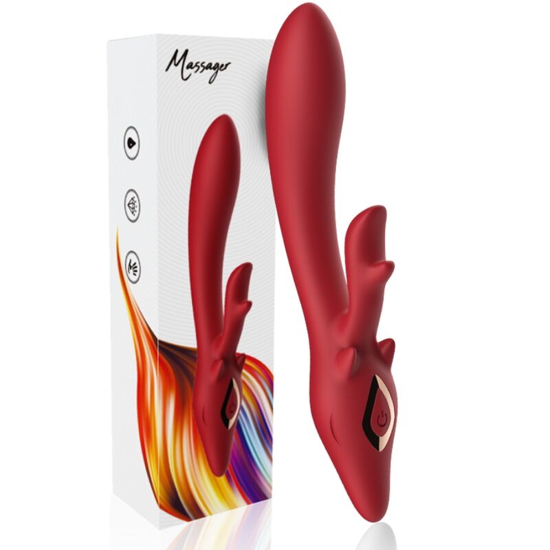 Vibratore Rabbit Curvo Armony Elk — Silicone, Rosso