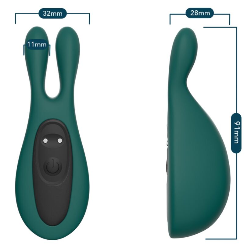 Vibratore Rabbit Armony Eco — Silicone, 9 Modalità, Verde