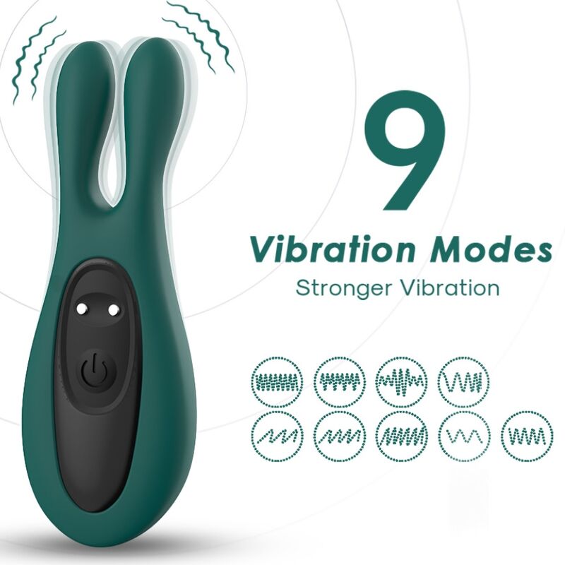 Vibratore Rabbit Armony Eco — Silicone, 9 Modalità, Verde