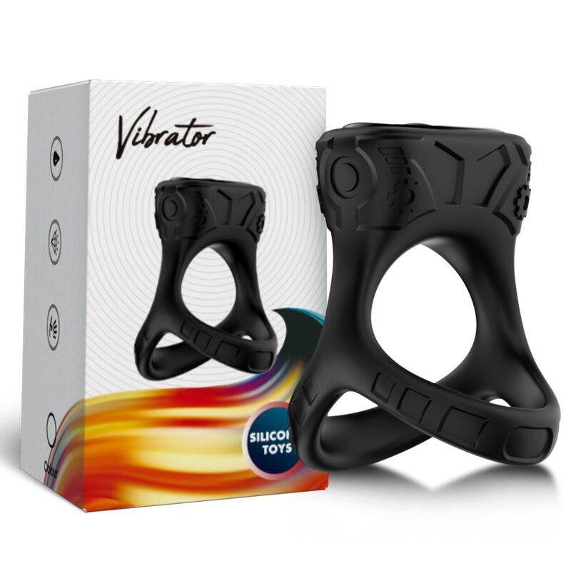 Anello Fallico Vibrante Armony — Silicone, 9 Modalità, Nero