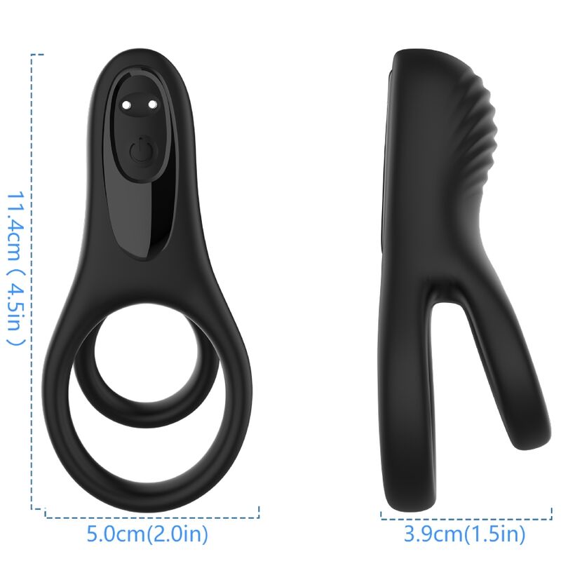 Anello Fallico Vibrante Doppio Armony — Silicone, 9 Modalità