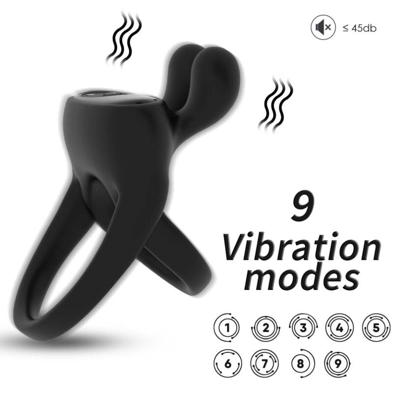 Anello Fallico Vibrante Rabbit Armony — Silicone, 9 Modalità