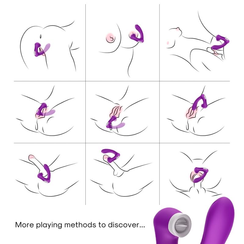 Succhia Clitoride con Vibratore Curvo Armony Secretkiss — Viola