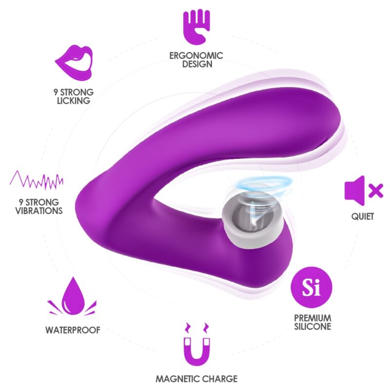 Succhia Clitoride con Vibratore Curvo Armony Secretkiss — Viola