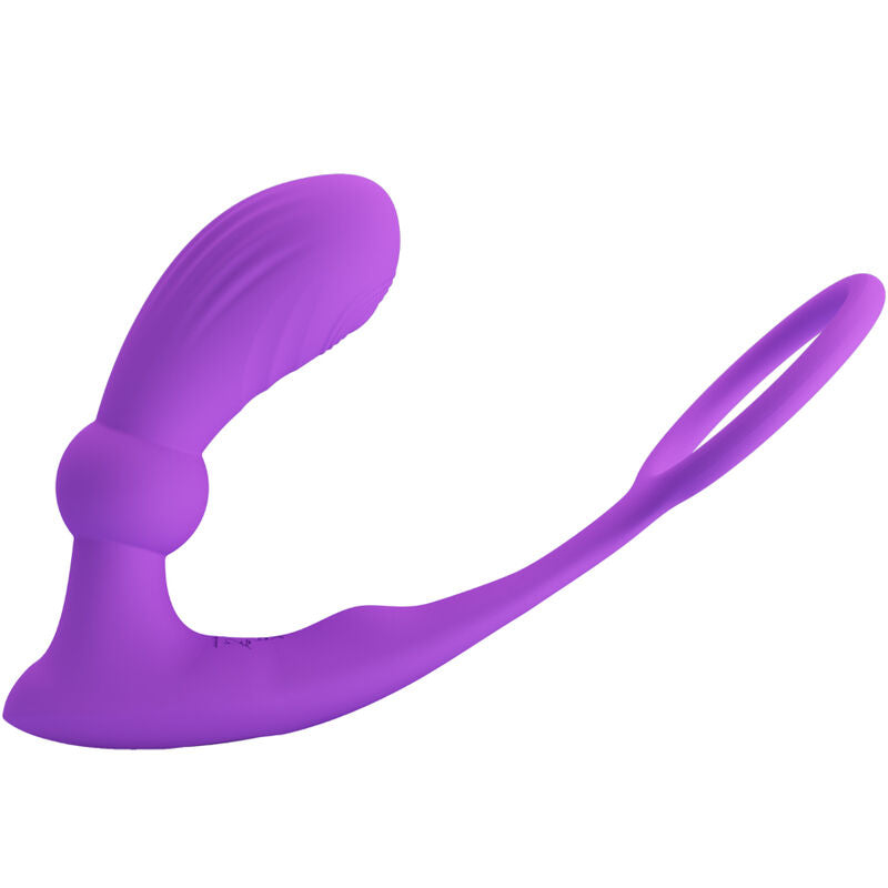 Anello Fallico Vibrante con Plug Anale Pretty Love Warren — Viola