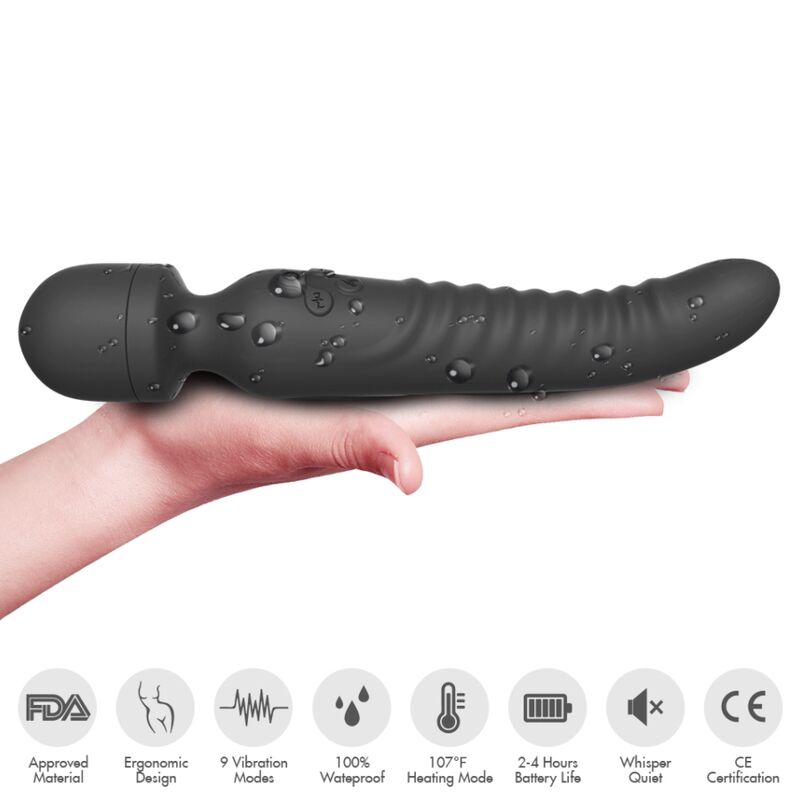 Vibratore Wand con Effetto Calore Armony Mission — Nero