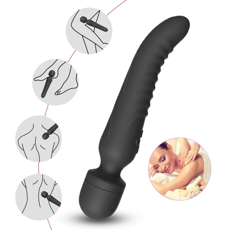 Vibratore Wand con Effetto Calore Armony Mission — Nero