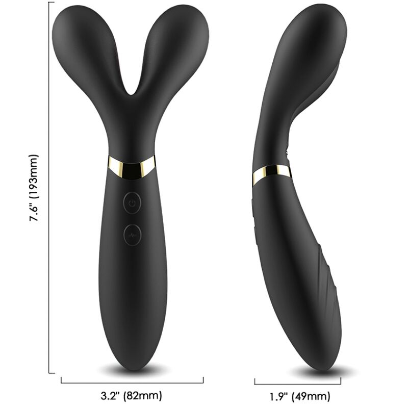 Vibratore Wand Doppia Testa Armony Y-Wand — 18 Modalità, Nero