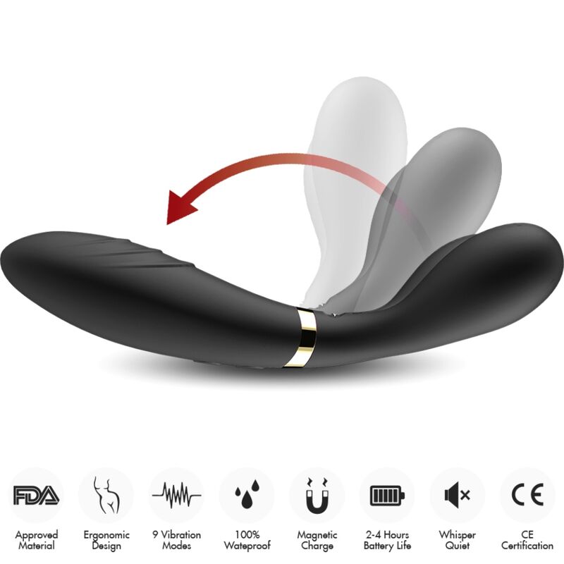 Vibratore Wand Doppia Testa Armony Y-Wand — 18 Modalità, Nero