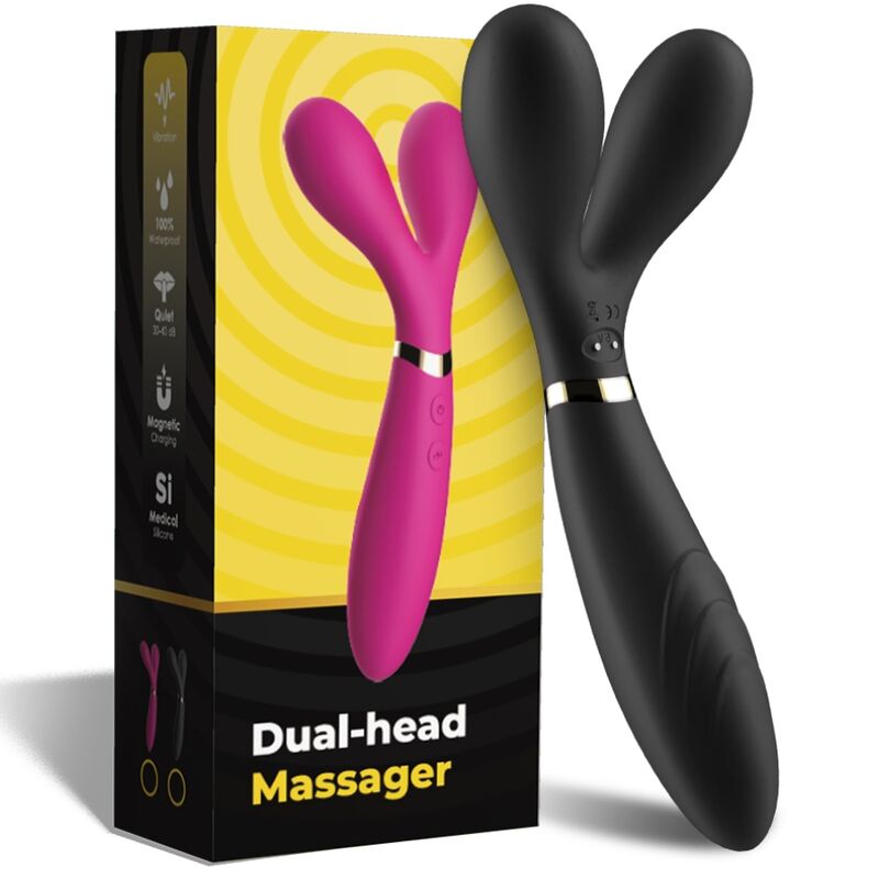 Vibratore Wand Doppia Testa Armony Y-Wand — 18 Modalità, Nero