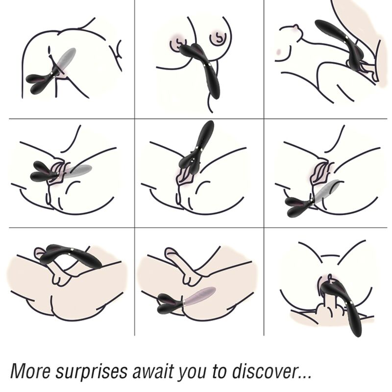 Vibratore Wand Doppia Testa Armony Y-Wand — 18 Modalità, Nero