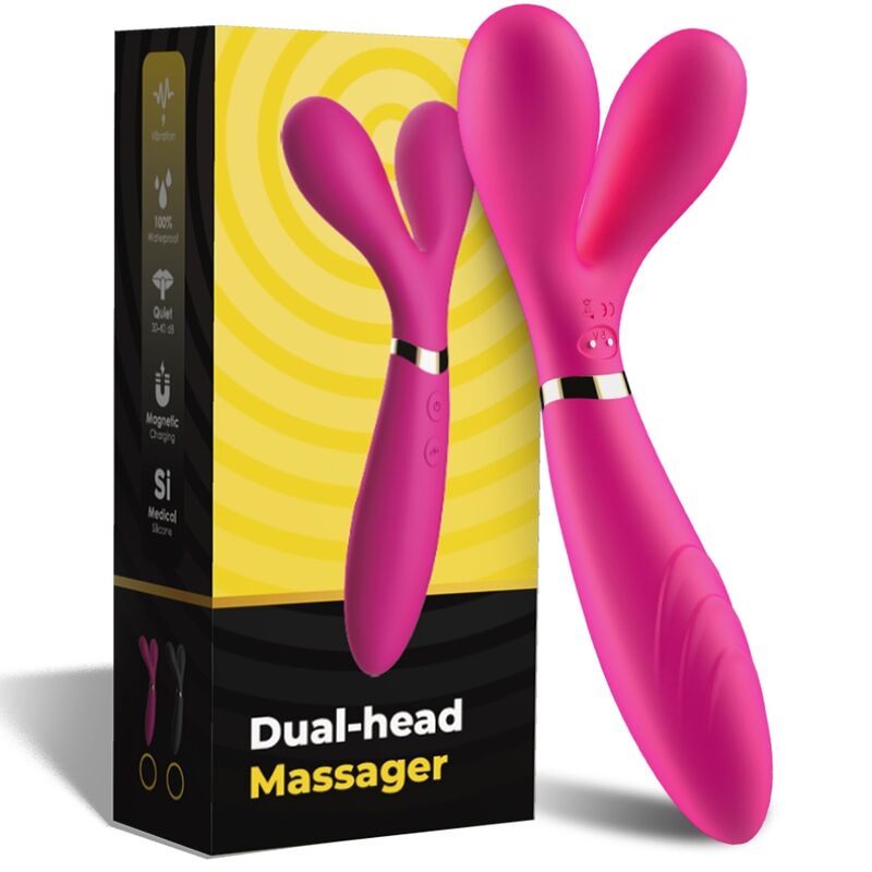 Vibratore Wand Doppia Testa Armony Y-Wand — Silicone, Fucsia