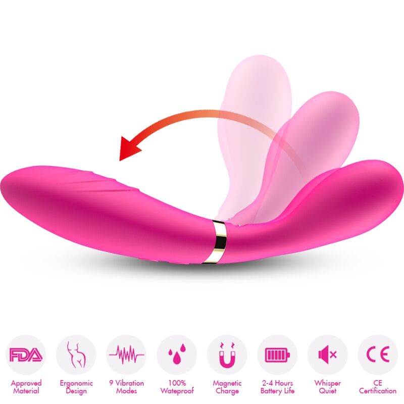 Vibratore Wand Doppia Testa Armony Y-Wand — Silicone, Fucsia